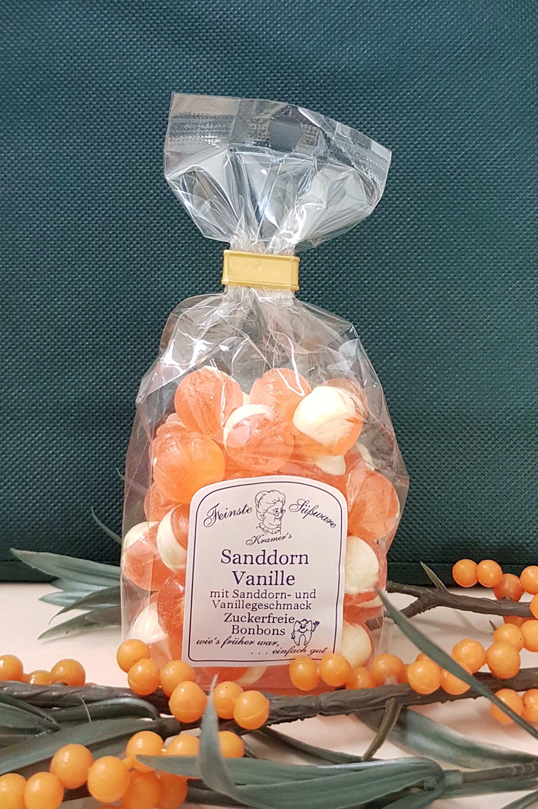 Norderneyer Sanddorn Stübchen - Sanddorn-Vanille Bonbons Zuckerfrei